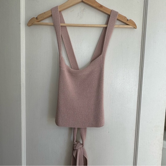 Aritzia Wilfred Cayenne Knit Open Back Crop Top - Picture 3 of 6
